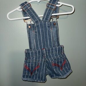 Limited Too Blue and Red Striped Shortalls